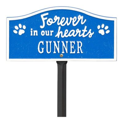 Forever In Our Hearts Blue Pet Dedication Plaque